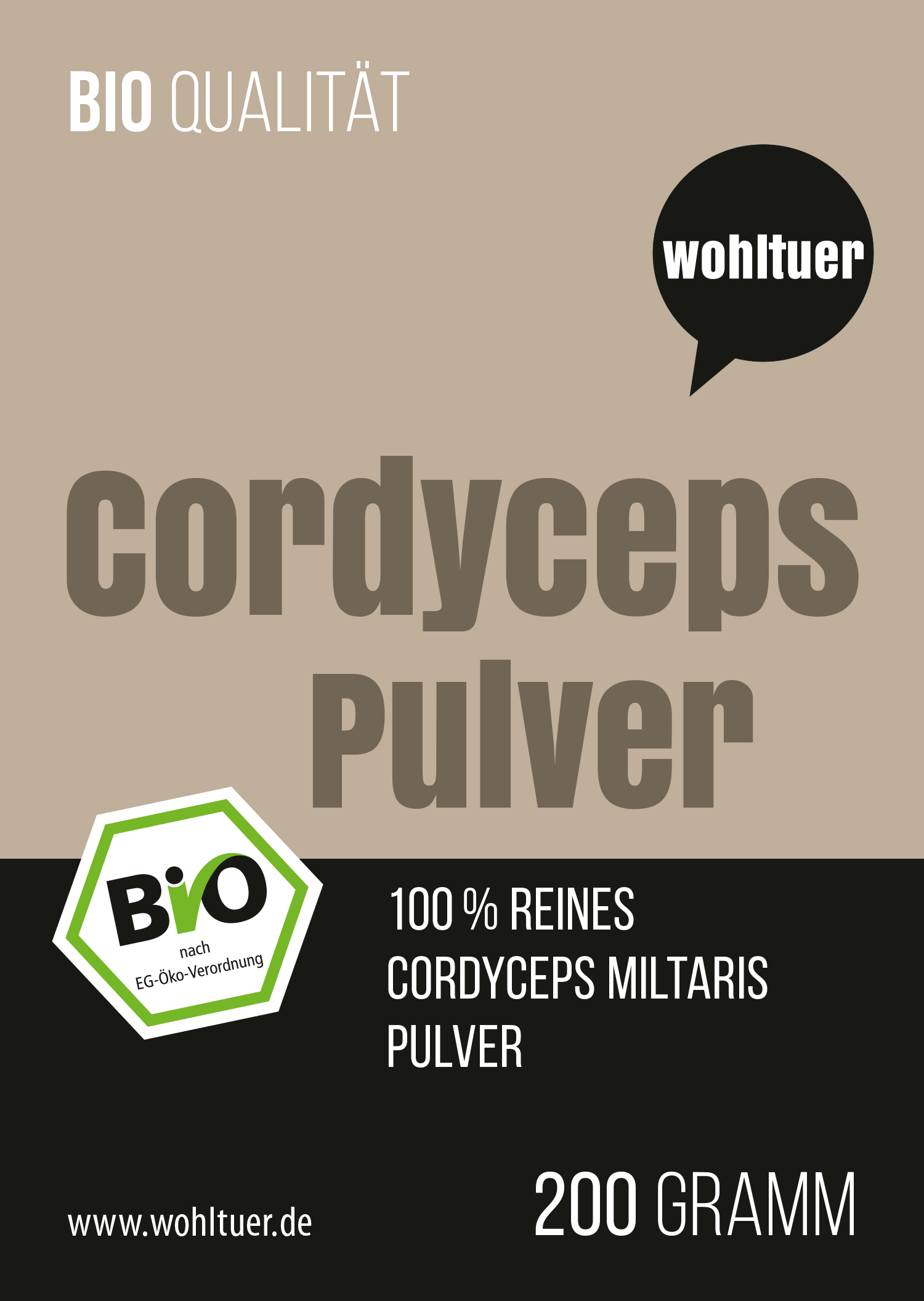 Bio Cordyceps Pulver 200g