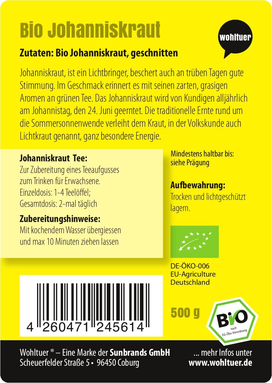 Bio Johanniskraut, geschnitten 500g